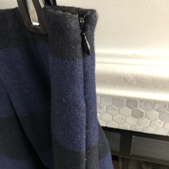 Madewell Blue/black striped felted wool skirt - Picture 5 of 5